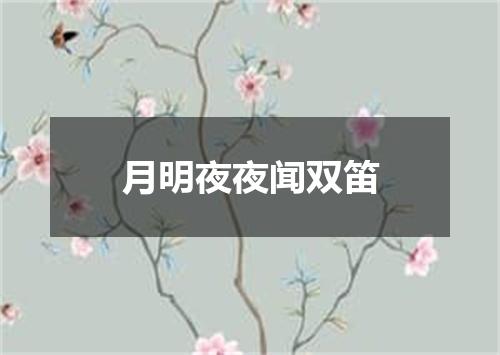 月明夜夜闻双笛