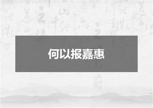 何以报嘉惠