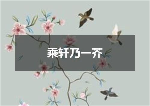 乘轩乃一芥