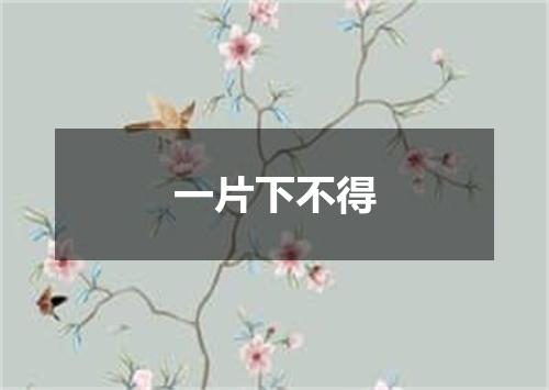 一片下不得