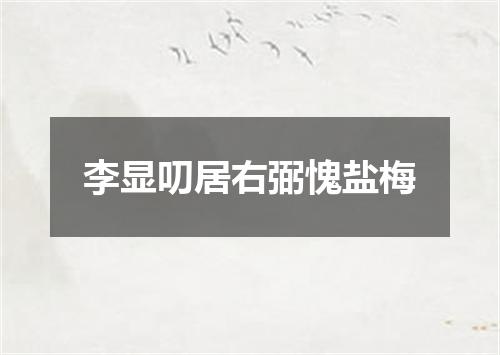 李显叨居右弼愧盐梅