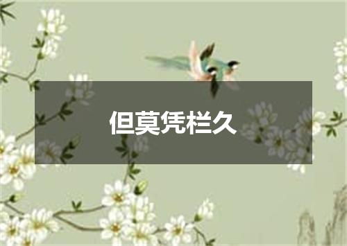 但莫凭栏久