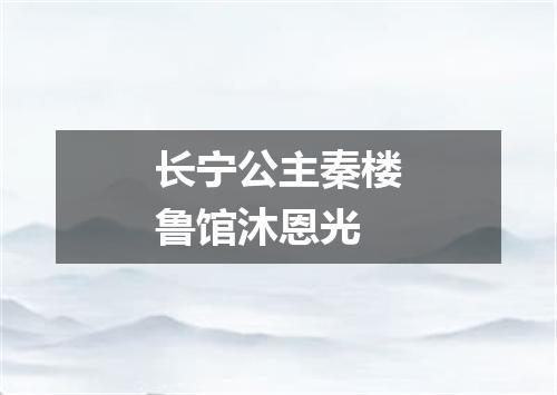 长宁公主秦楼鲁馆沐恩光
