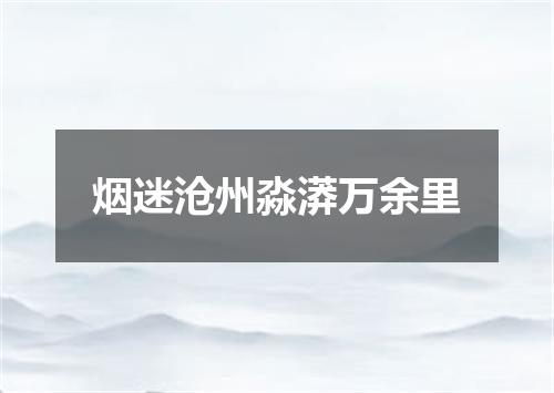 烟迷沧州淼漭万余里