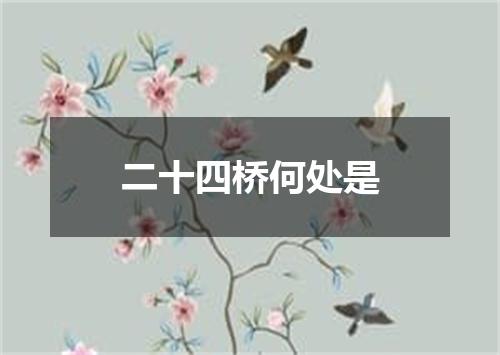 二十四桥何处是