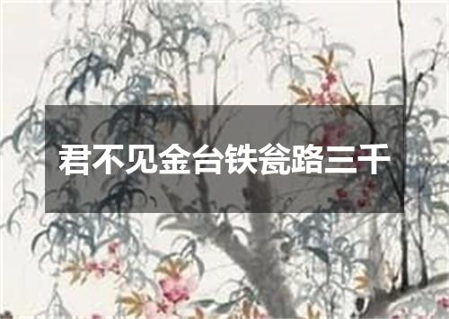 君不见金台铁瓮路三千