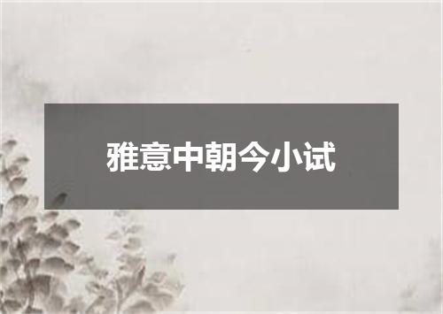 雅意中朝今小试