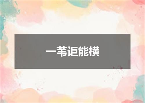 一苇讵能横