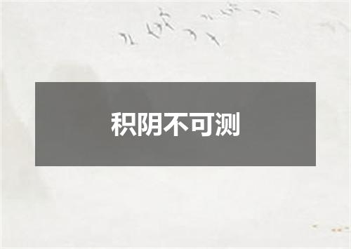 积阴不可测