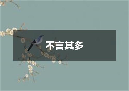 不言其多