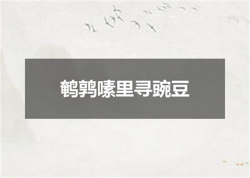 鹌鹑嗉里寻豌豆