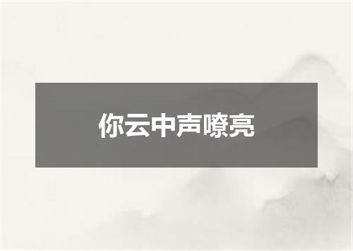 你云中声嘹亮