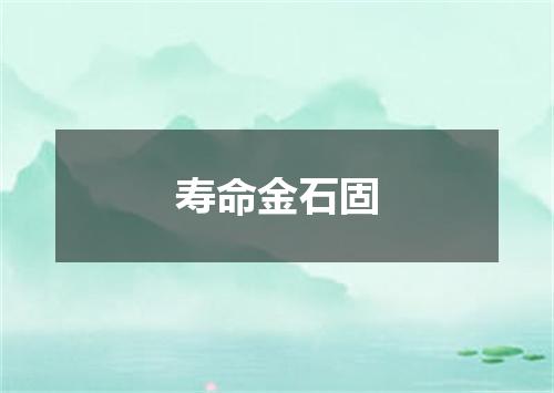 寿命金石固