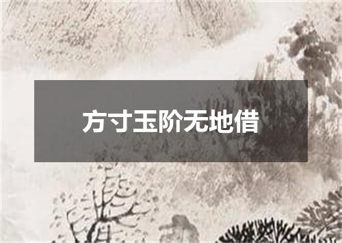 方寸玉阶无地借