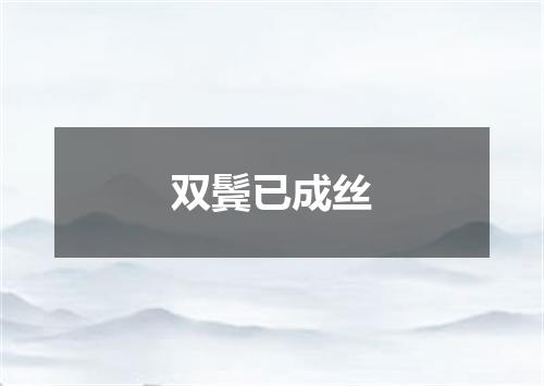 双鬓已成丝