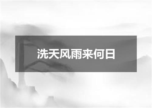 洗天风雨来何日
