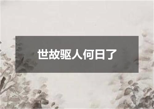世故驱人何日了