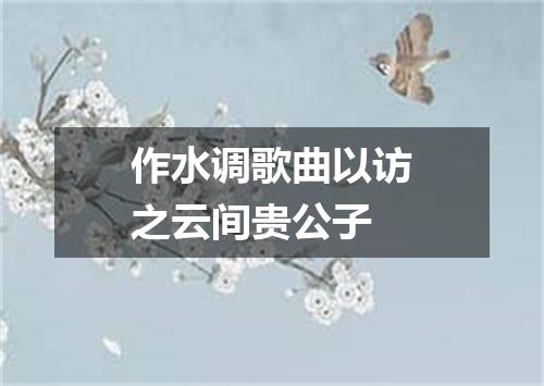 作水调歌曲以访之云间贵公子