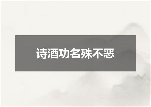 诗酒功名殊不恶