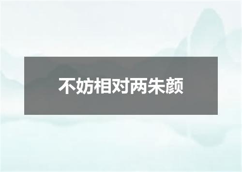 不妨相对两朱颜