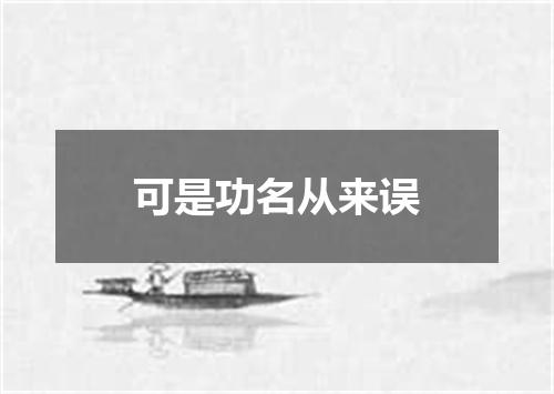 可是功名从来误