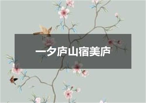 一夕庐山宿美庐