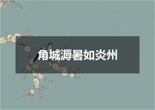 角城溽暑如炎州