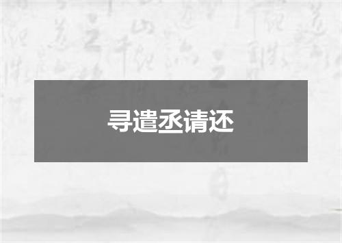 寻遣丞请还