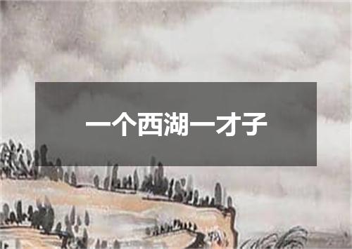 一个西湖一才子