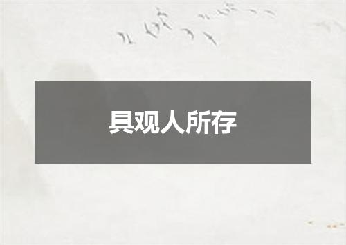 具观人所存