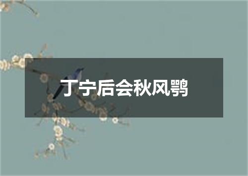 丁宁后会秋风鹗