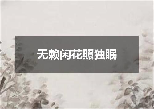 无赖闲花照独眠