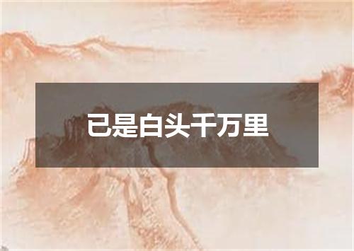 已是白头千万里