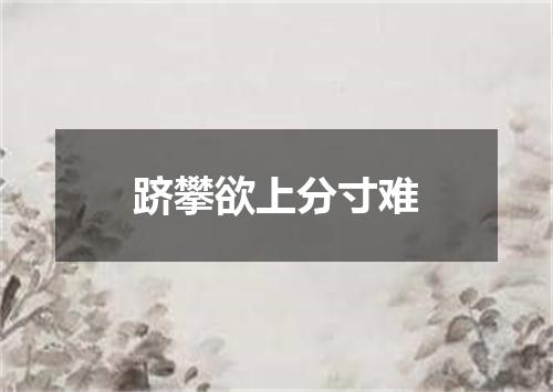 跻攀欲上分寸难