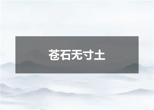 苍石无寸土