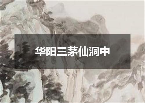 华阳三茅仙洞中