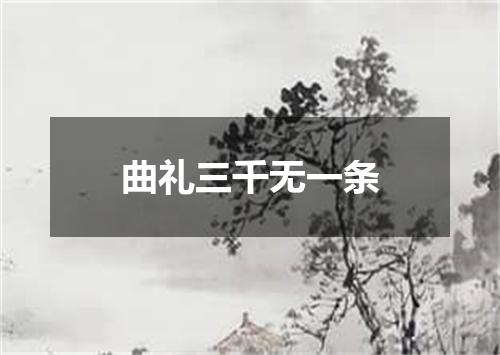 曲礼三千无一条
