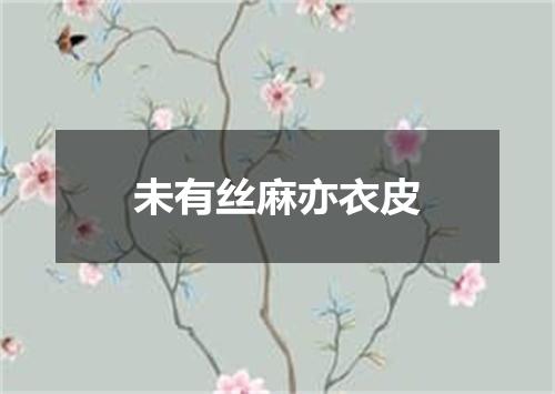 未有丝麻亦衣皮