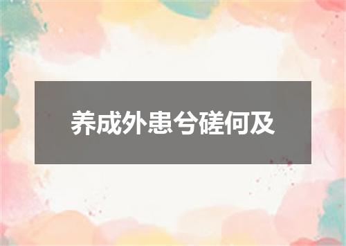 养成外患兮磋何及