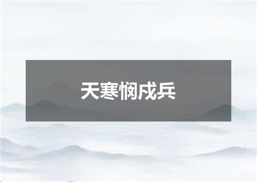 天寒悯戍兵