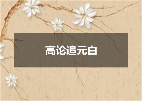 高论追元白