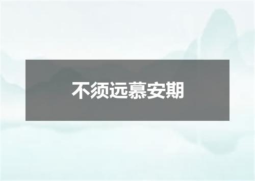 不须远慕安期