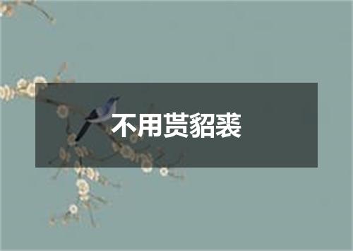 不用贳貂裘
