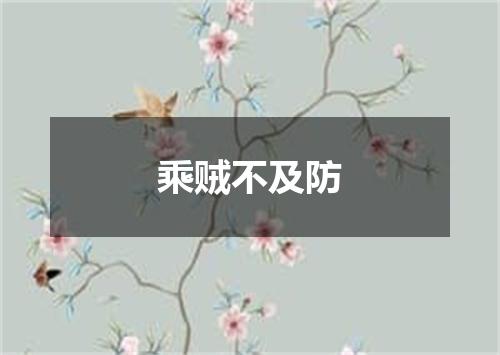 乘贼不及防