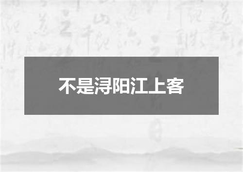 不是浔阳江上客