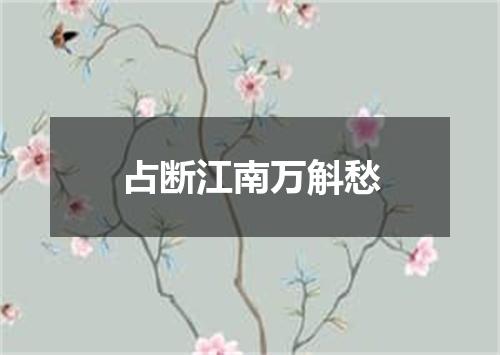 占断江南万斛愁