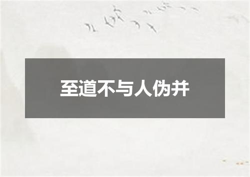 至道不与人伪并