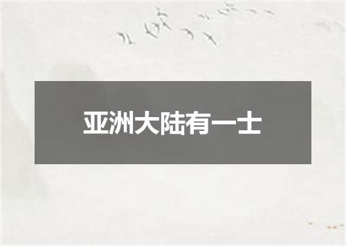 亚洲大陆有一士