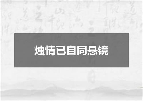 烛情已自同悬镜