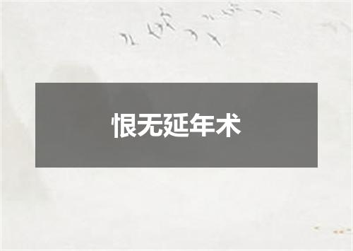 恨无延年术